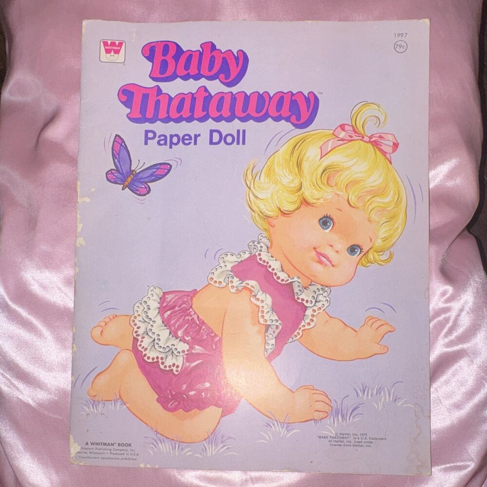 Whitman Baby Thataway Paper Doll Book 1975 Uncut Sheet w/ Clothing & Accessories